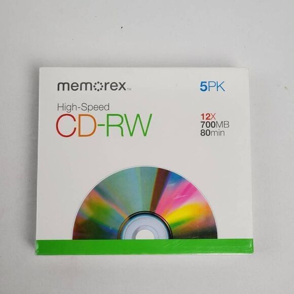 Memorex 5pk CD-RW Blank CDs - Picture 1 of 3